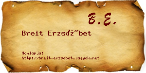 Breit Erzsébet névjegykártya